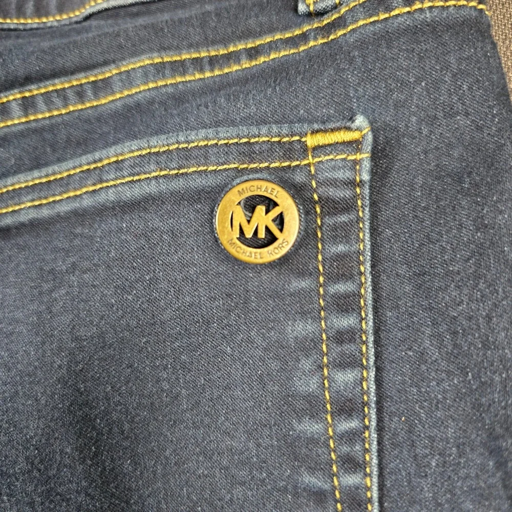 Michael Kors Izzy Skinny Jeans Womens 8 Dark Wash Indigo Denim Stretch MK Logo